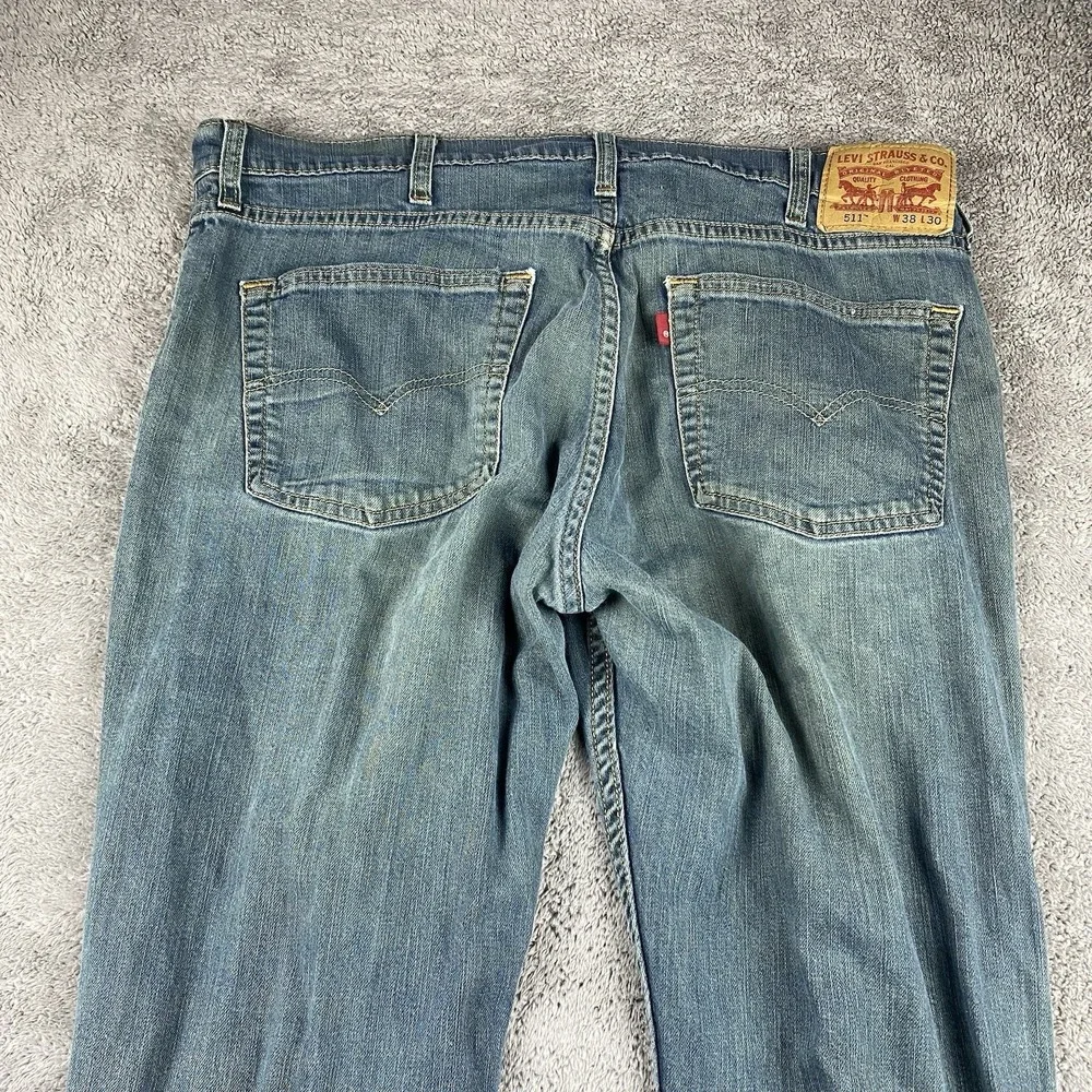 Levis 511 Slim Fit Jeans Mens 38x27 Blue Mid Rise‎